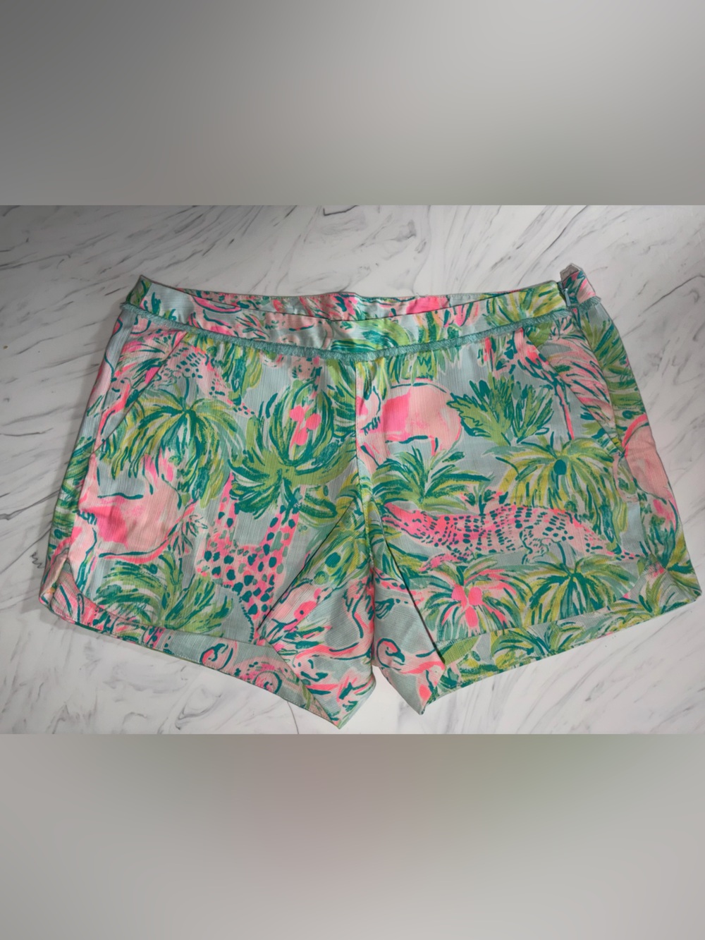 Lilly pulitzer shorts on parade cotton textured adie 2 beach alligator floral